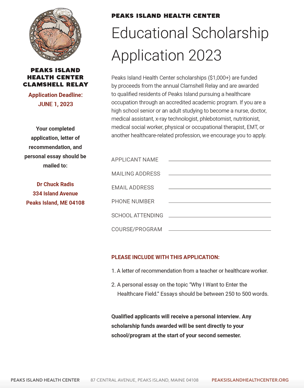 2023 Scholarship Application